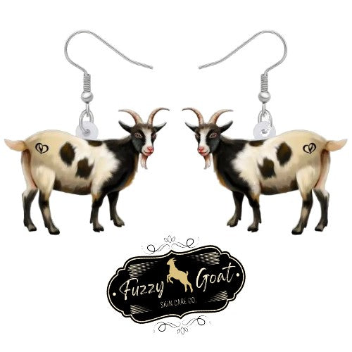 Black & White Acrylic Goat Earrings