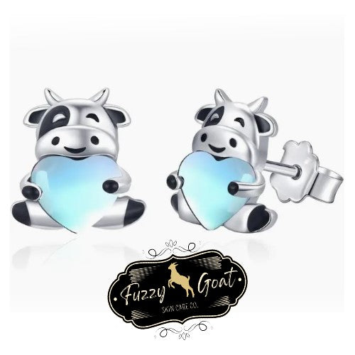Cow & Heart Stud Earrings