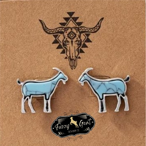 Turquoise Goat Stud Earrings